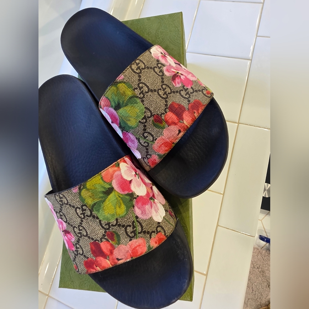 Gucci Floral Slide Sandals